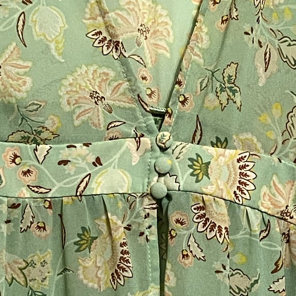 Torrid Festi Floral Sheer Dress Women Sz 4 Green Multicolor Long Sleeve Pullover - Picture 4 of 7